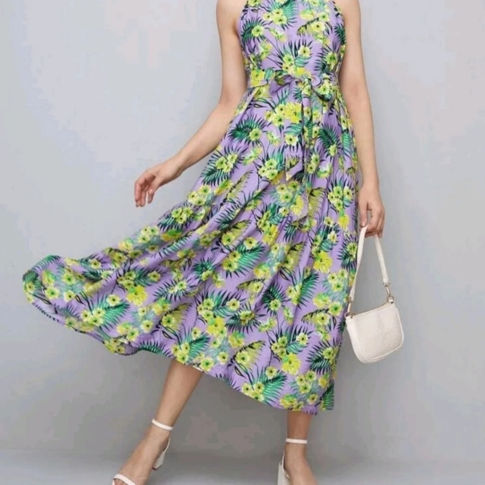 🌺💐Beautiful Tropical Lilac dress🌺💐🌺💐🌺💐🌺💐🌺💐 - Picture 7 of 7